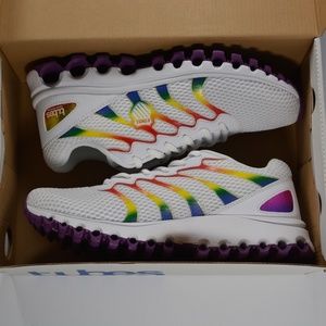 K-SWISS TUBES COMFORT 200 WOMEN'S LOW WHITE/RAINBOW US SIZE 8.5